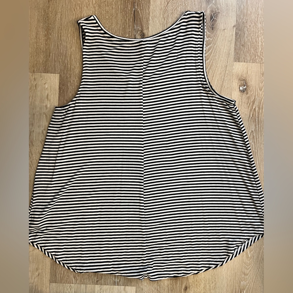 Old Navy Black and White Striped Blouse